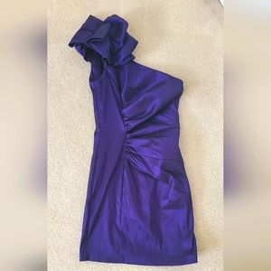 Jessica McClintock One Shoulder Cocktail Dress Size 4 Dark Purplish